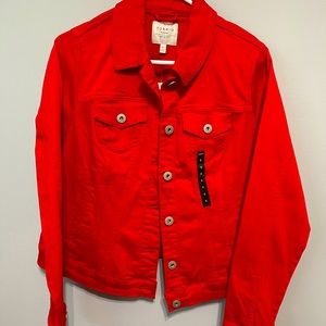NWT Torrid Red Denim Jacket Size 0